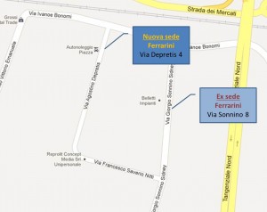 Ubicazione della nuova sede Ferrarini in via Depretis 4/a