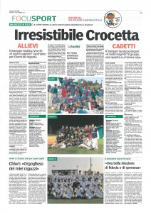 Gazzetta di Parma su Crocetta Baseball